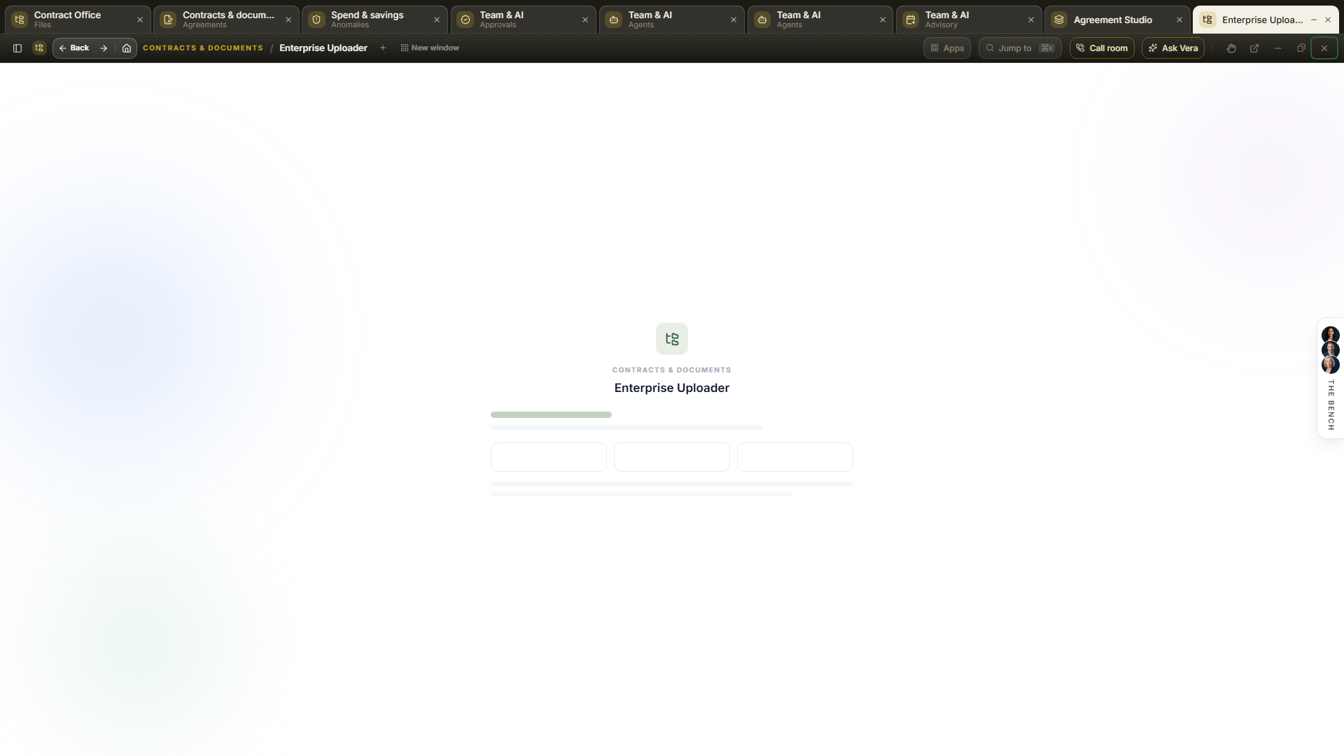 Two workspaces open in one application window