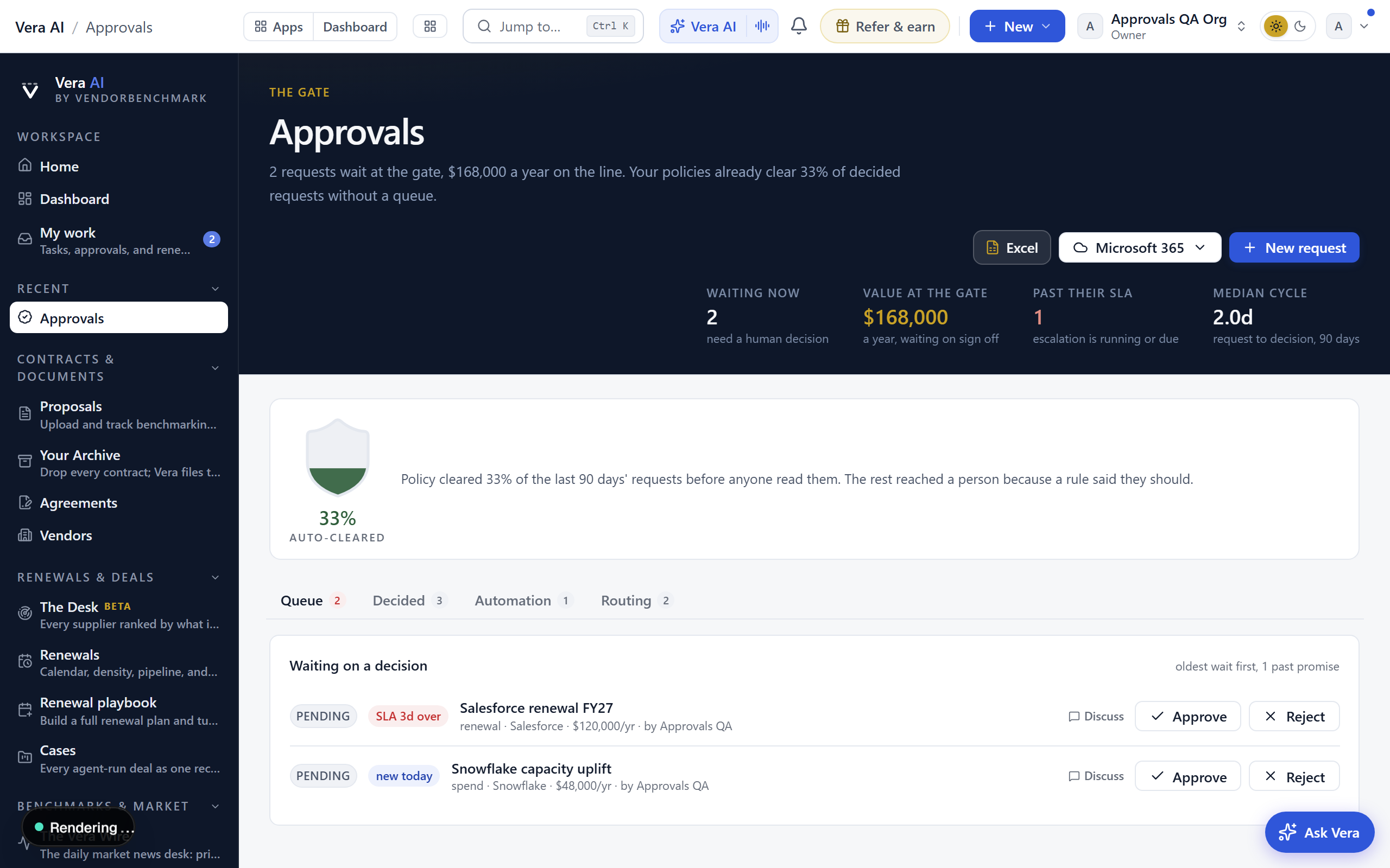 Approvals screenshot
