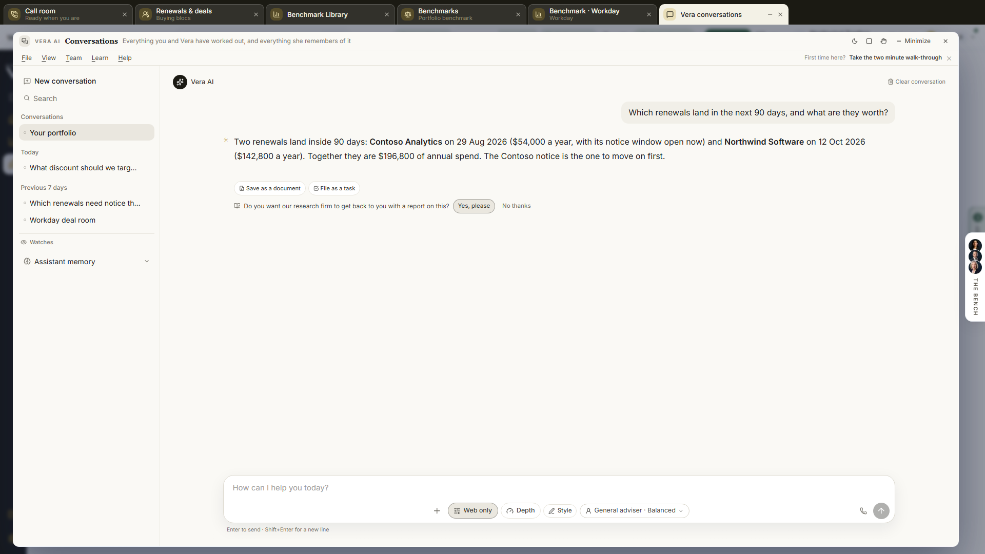 Vera conversations screenshot