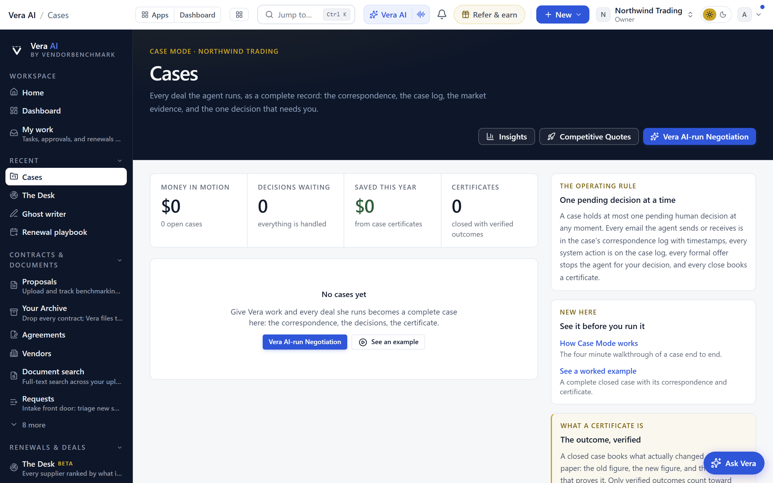 Cases screenshot
