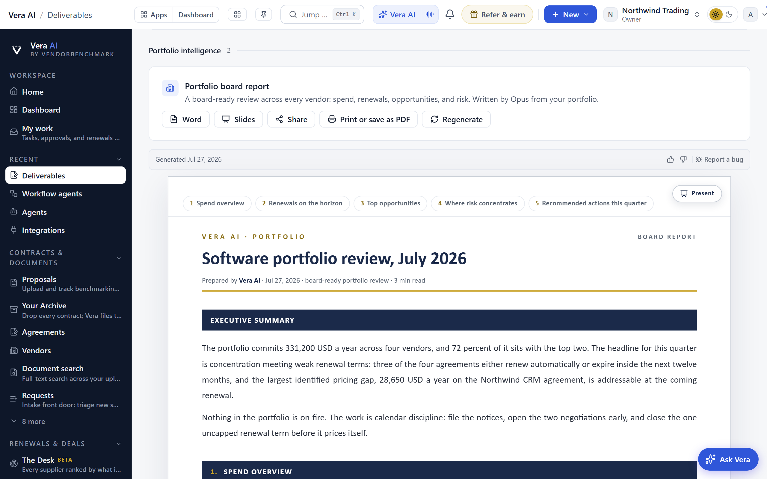 Deliverable share and history controls