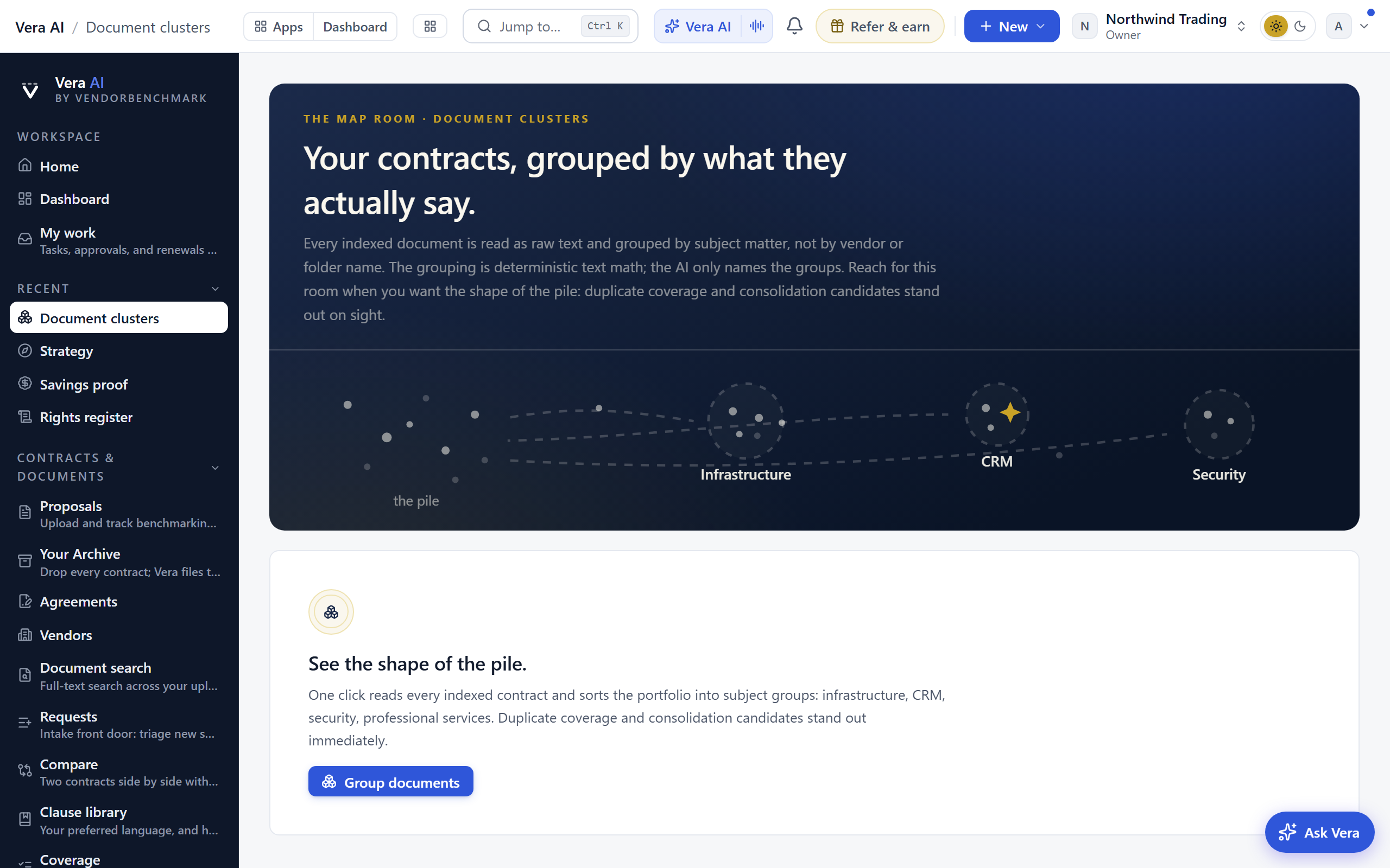 Document clusters screenshot