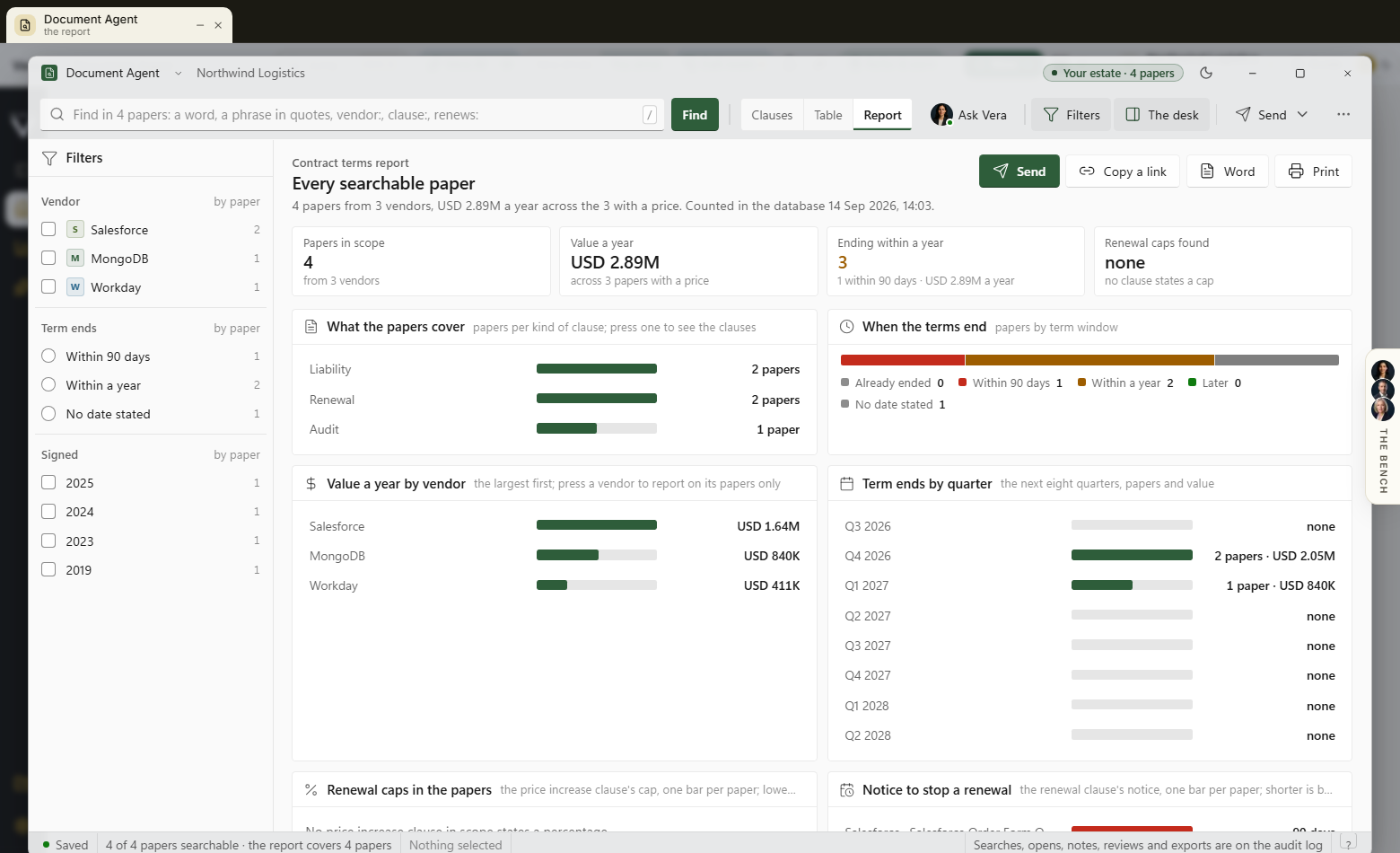 The Document Agent's report