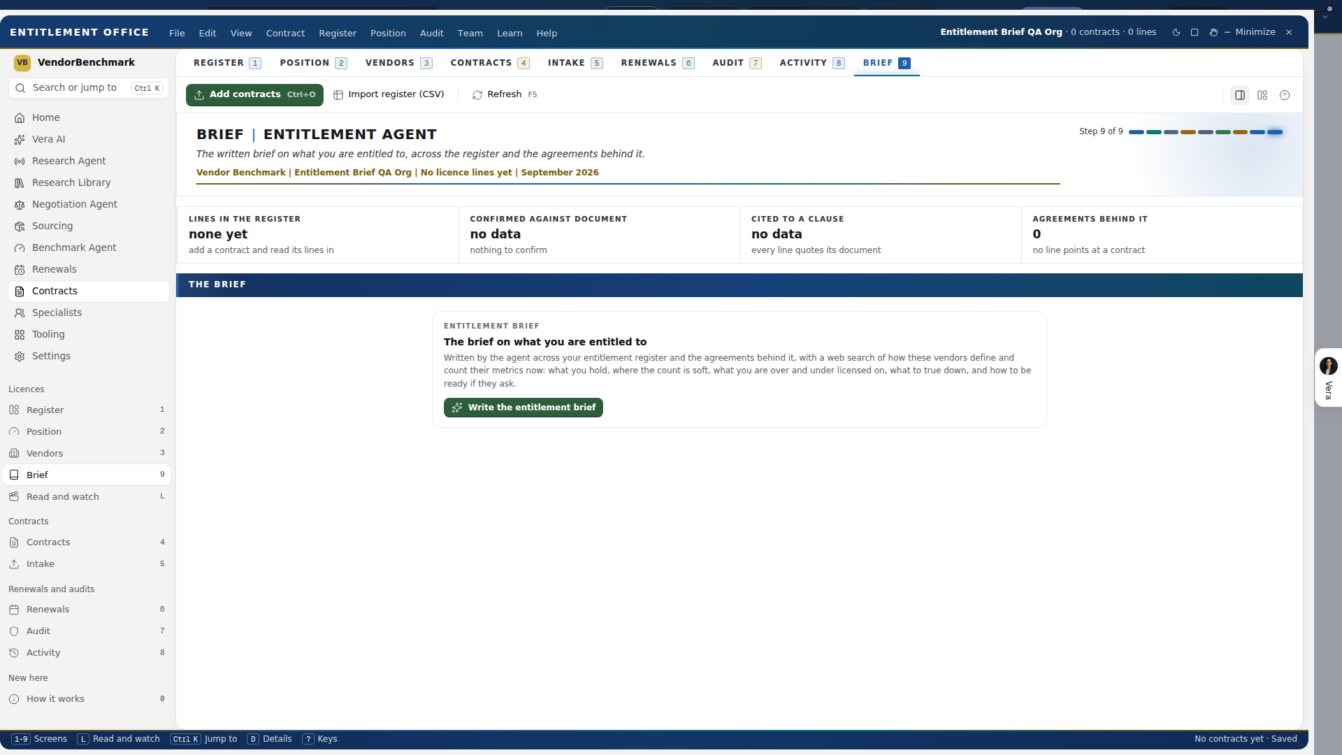 Entitlement Agent, the Brief: the register's own figures above the written brief on what you are entitled to