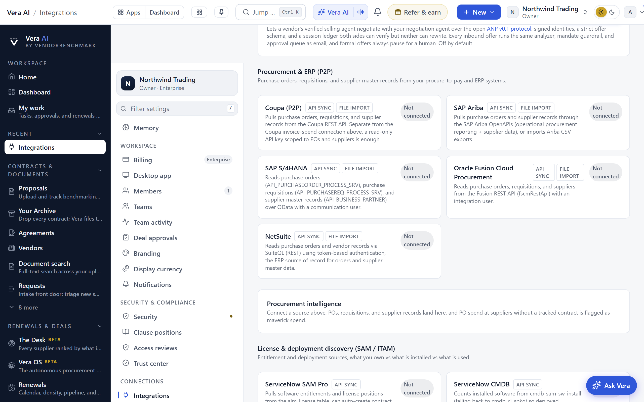 Procurement and ERP connectors