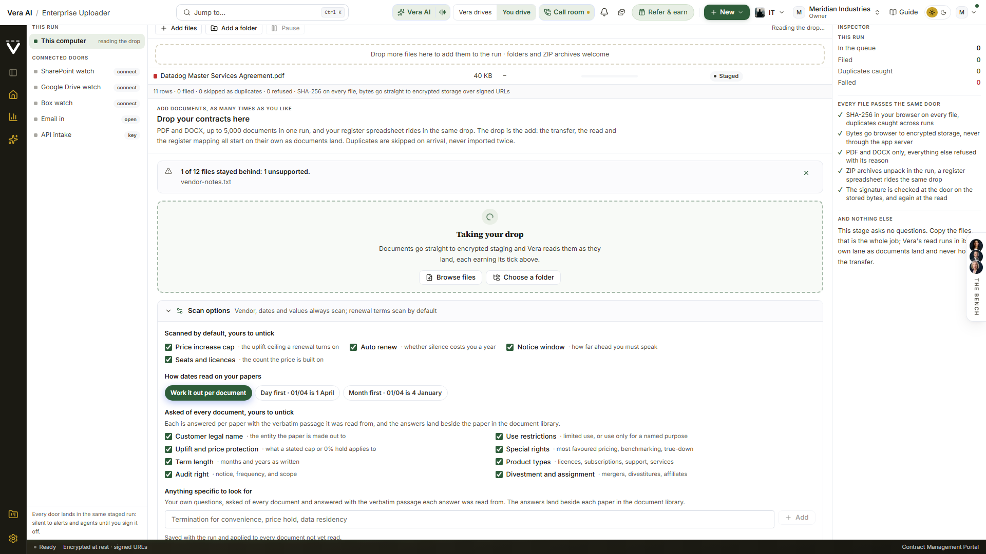 Scan options: the renewal fields, the date order, and your own questions