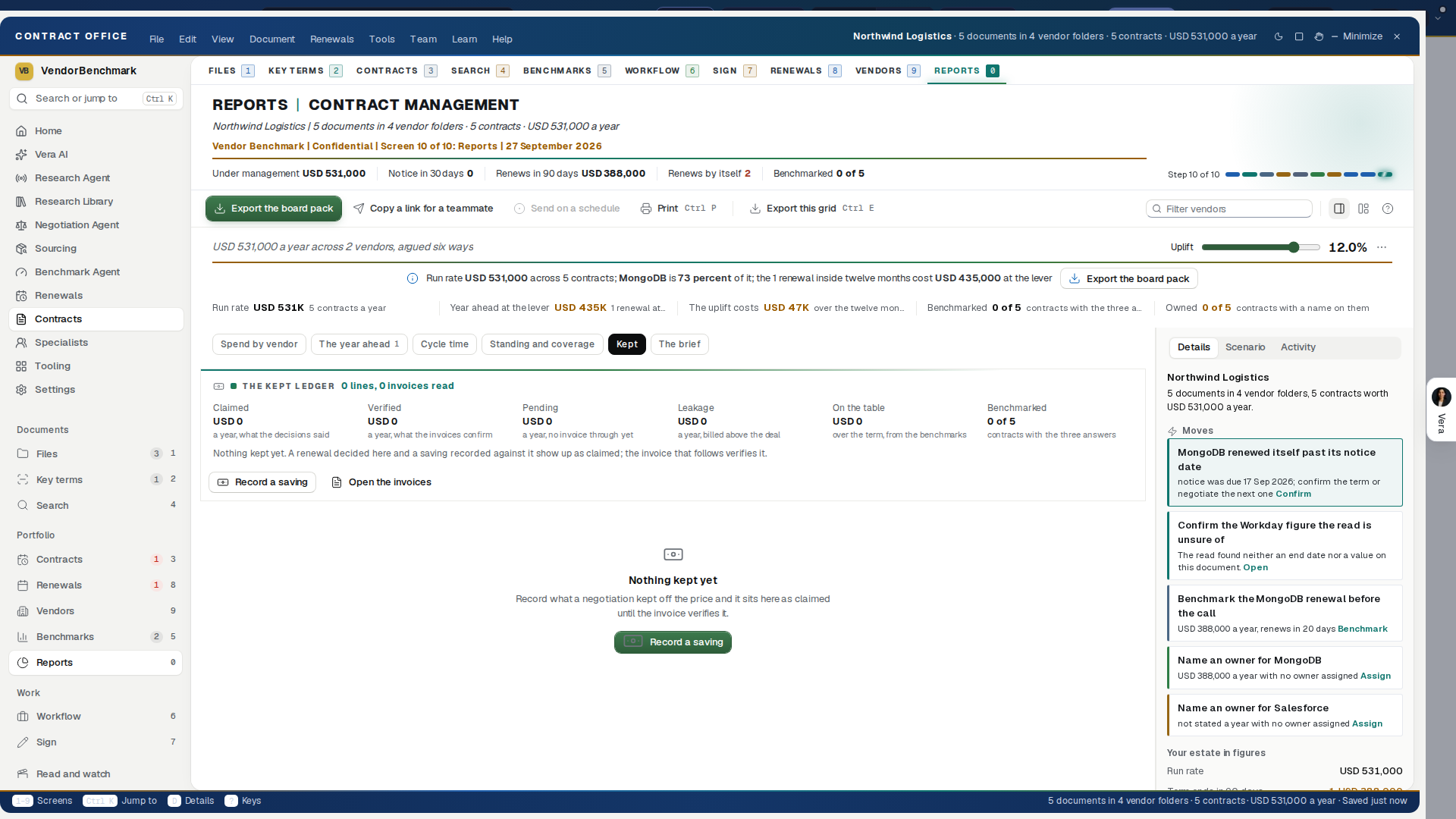 Kept: what each decision claimed against what the invoices verified