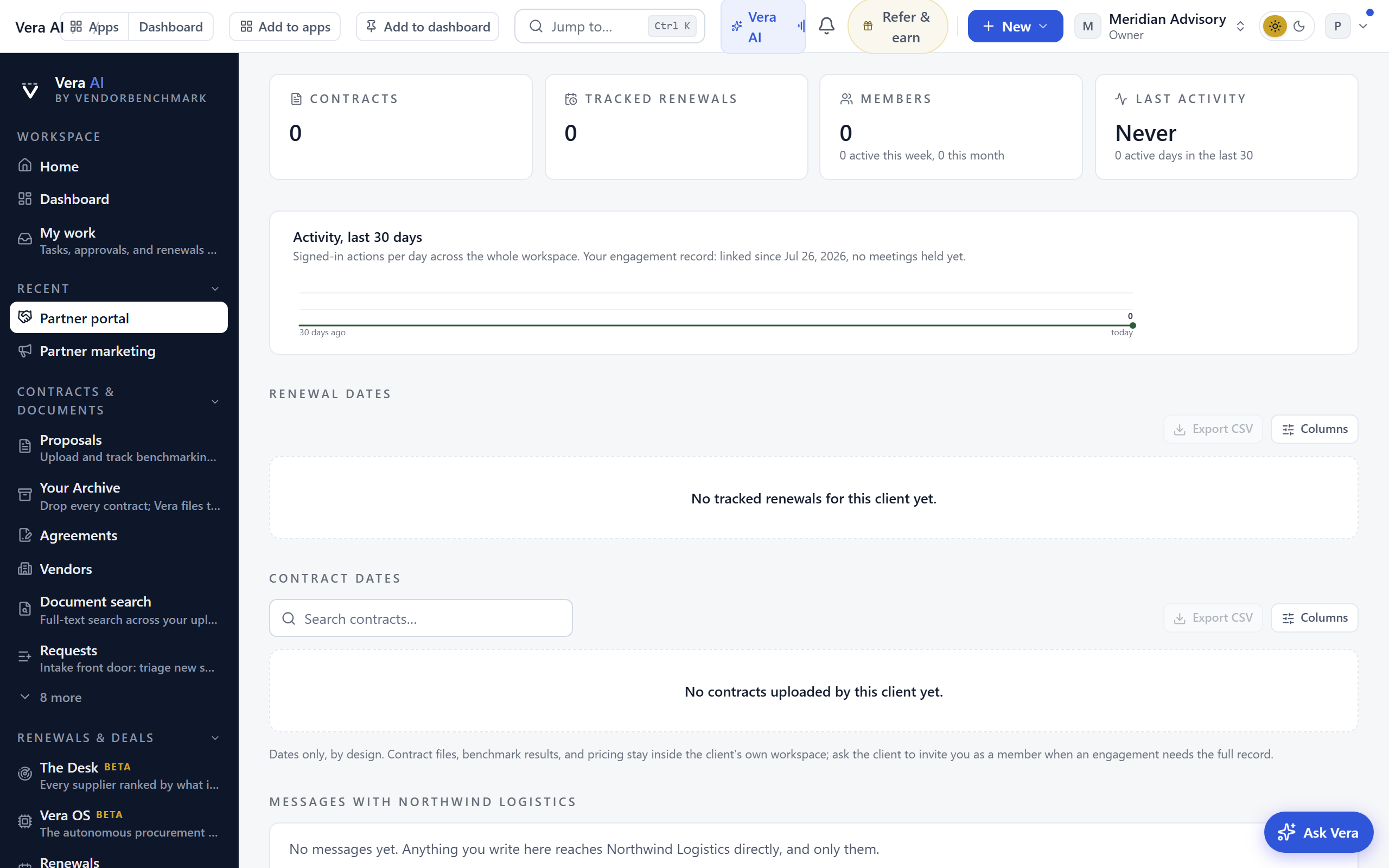 Partner client page screenshot