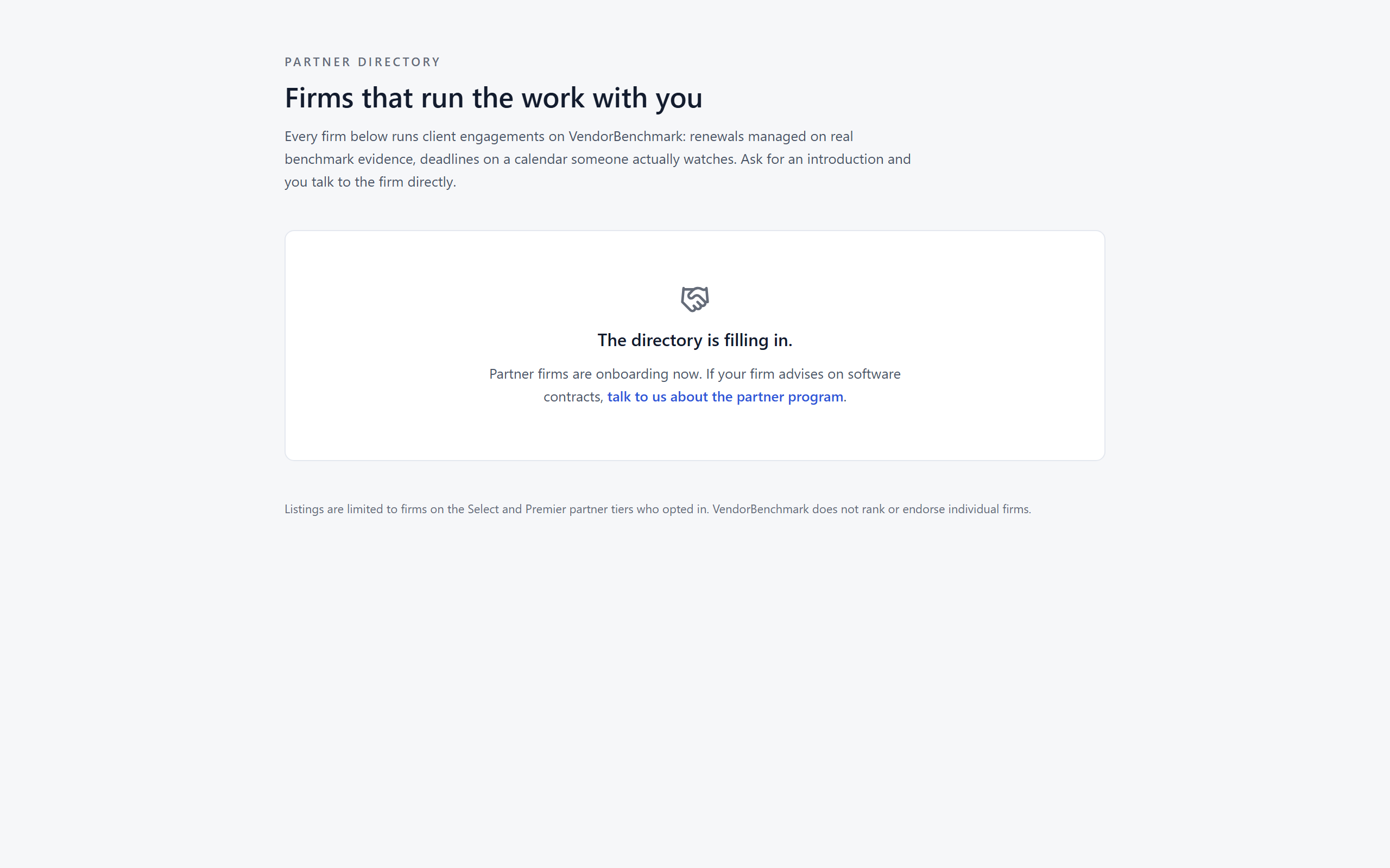 Partner directory screenshot