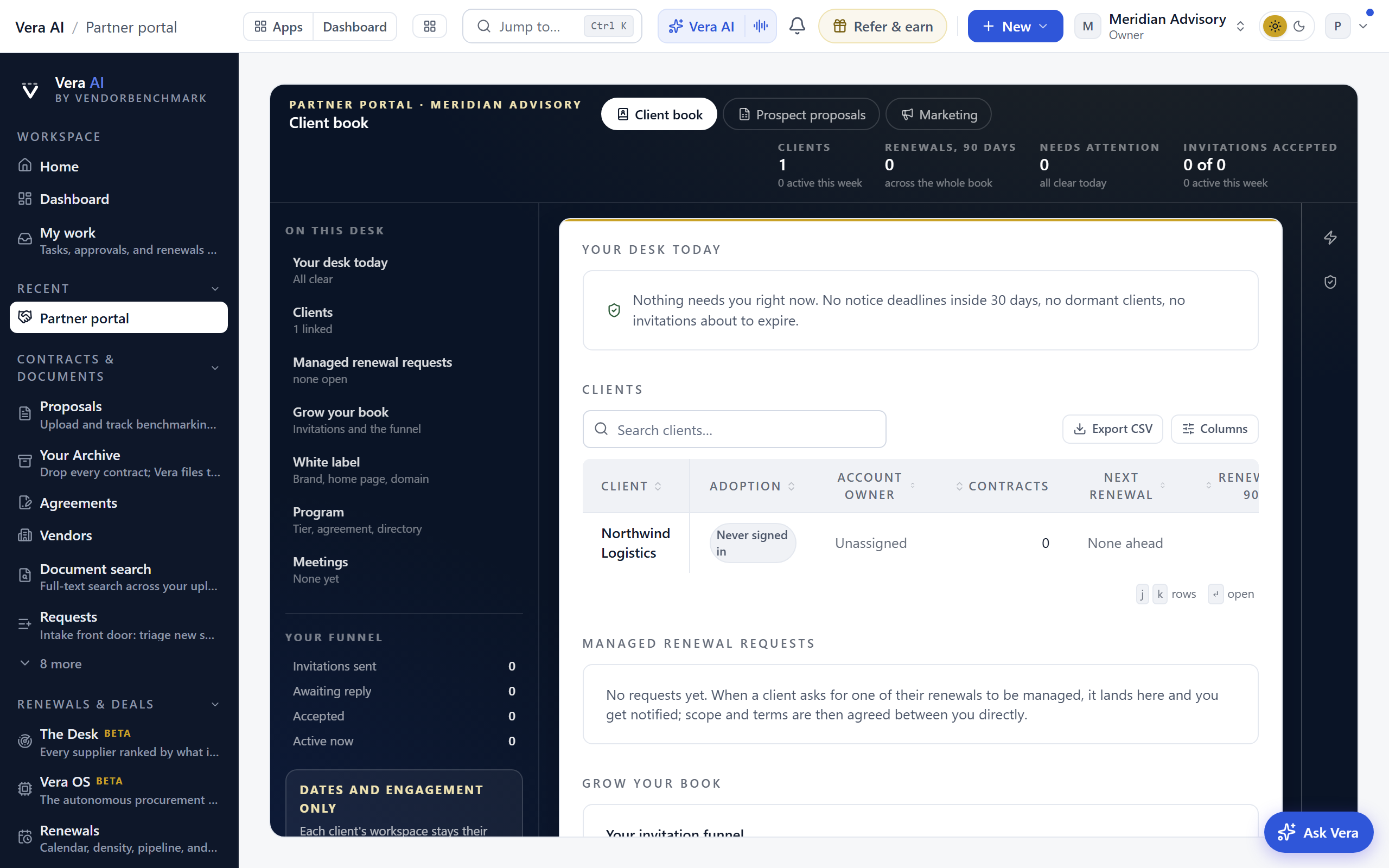 Partner portal screenshot
