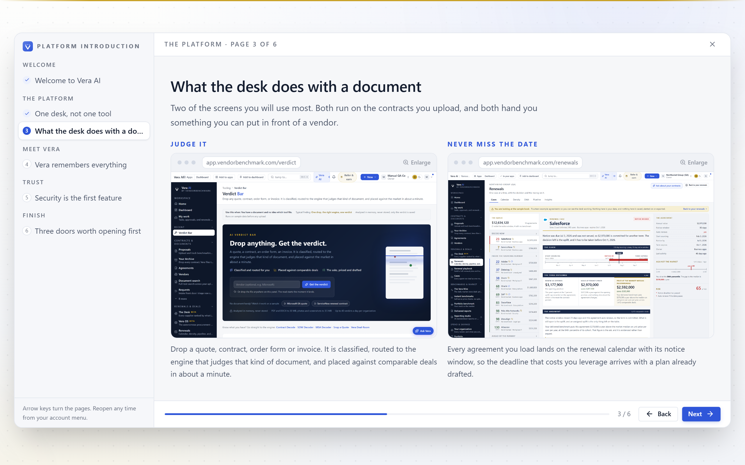 What the desk does with a document