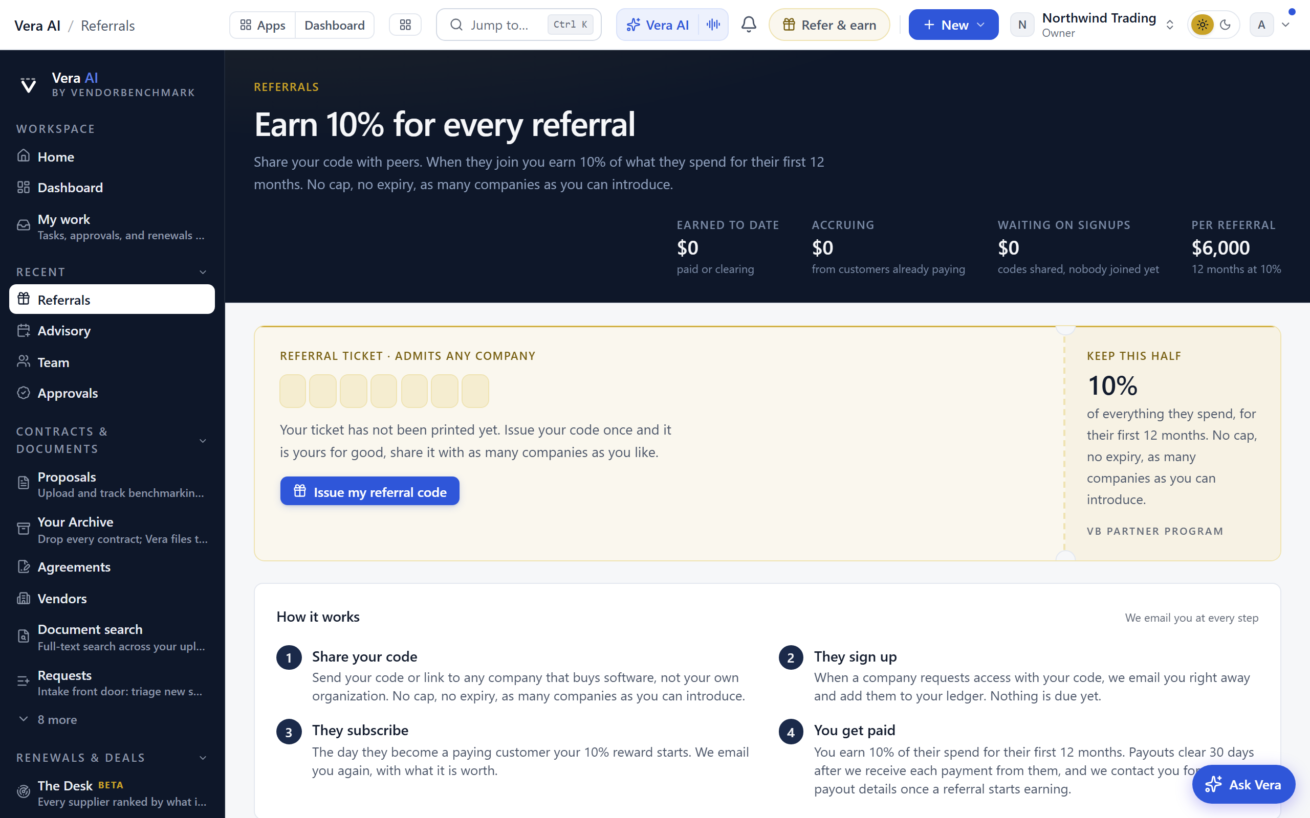 Referrals screenshot