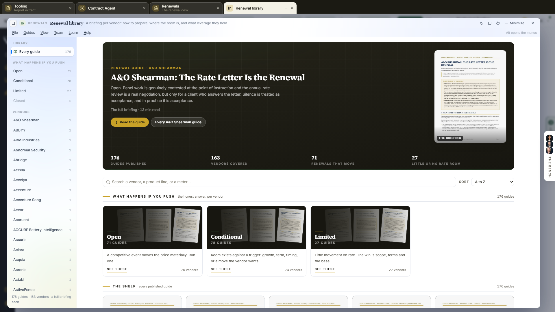 Renewal library screenshot