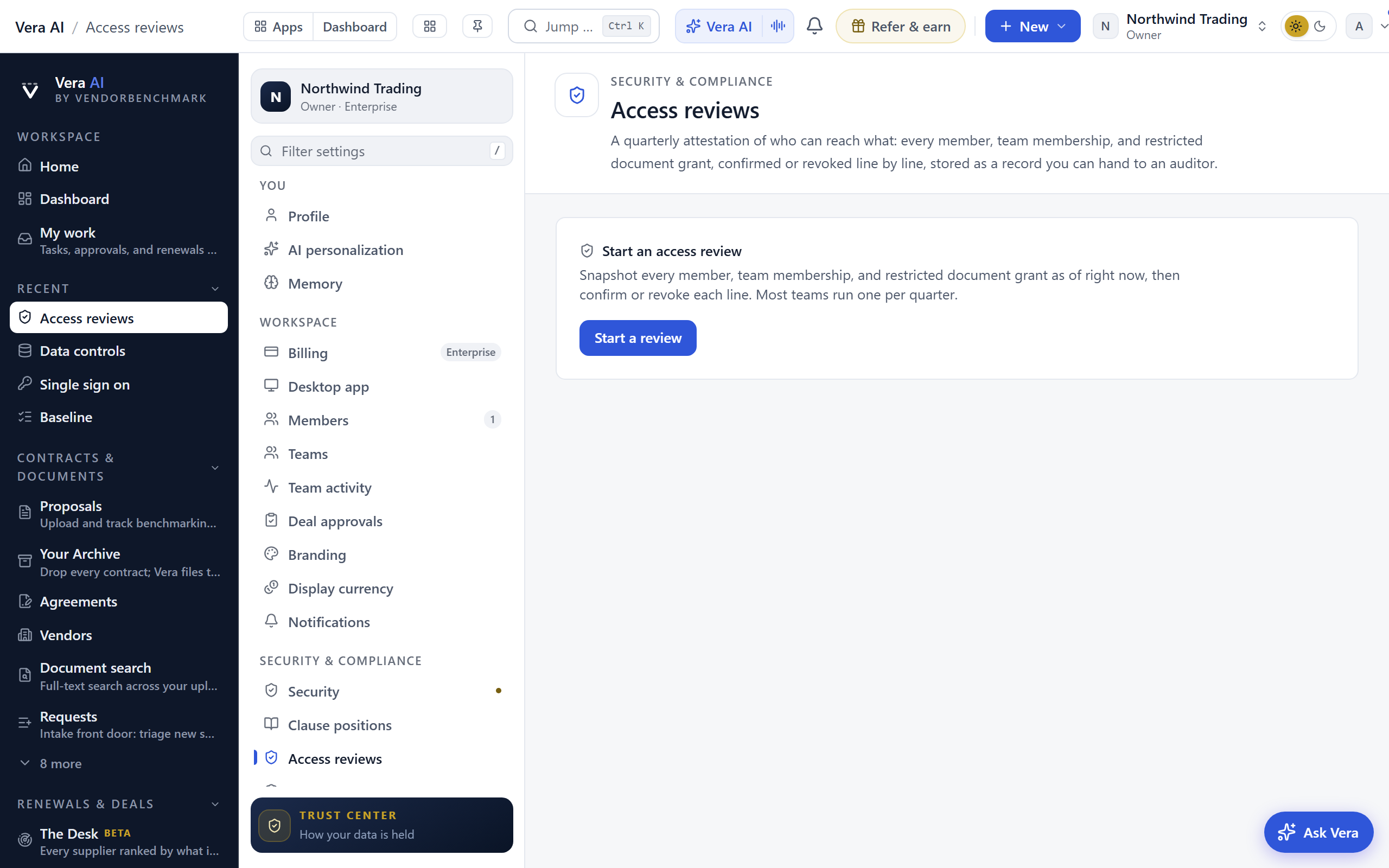 Access reviews screenshot