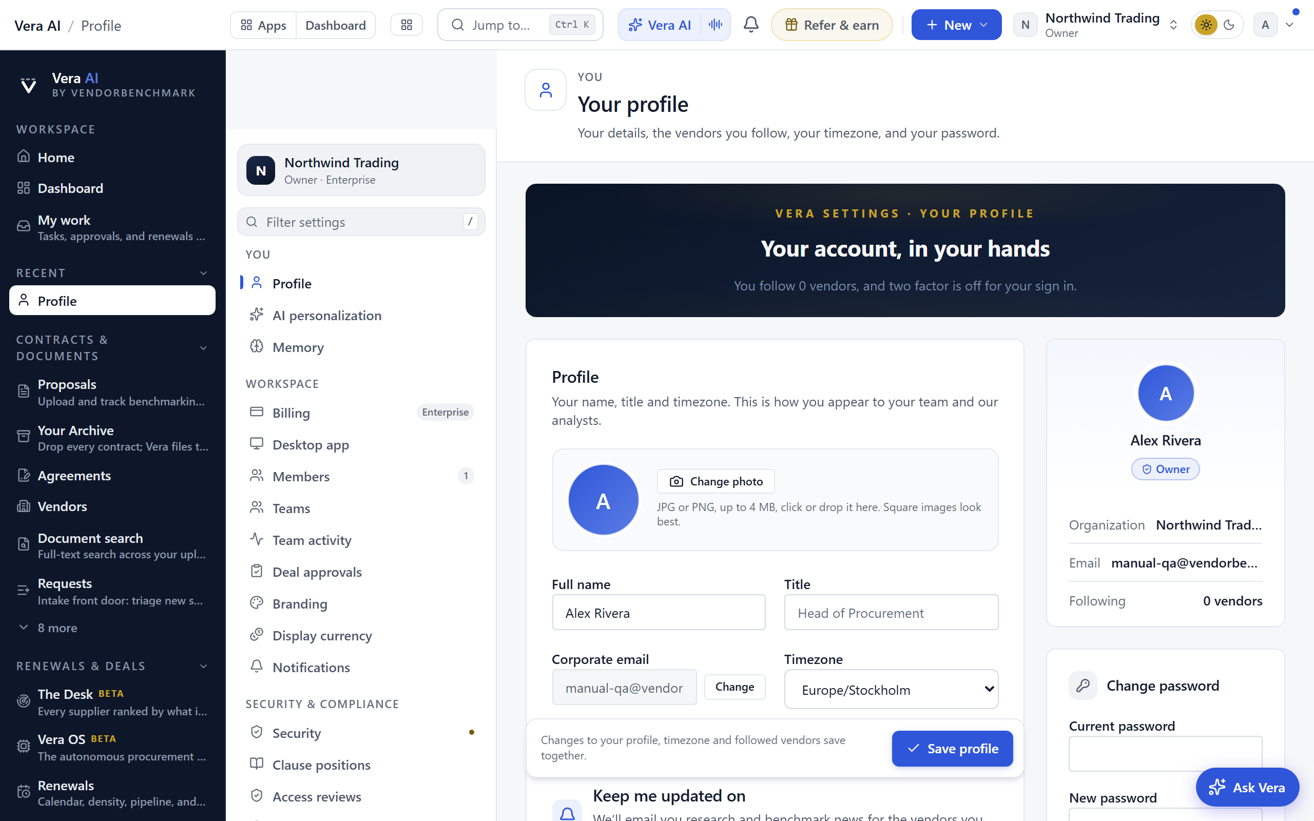 Profile screenshot
