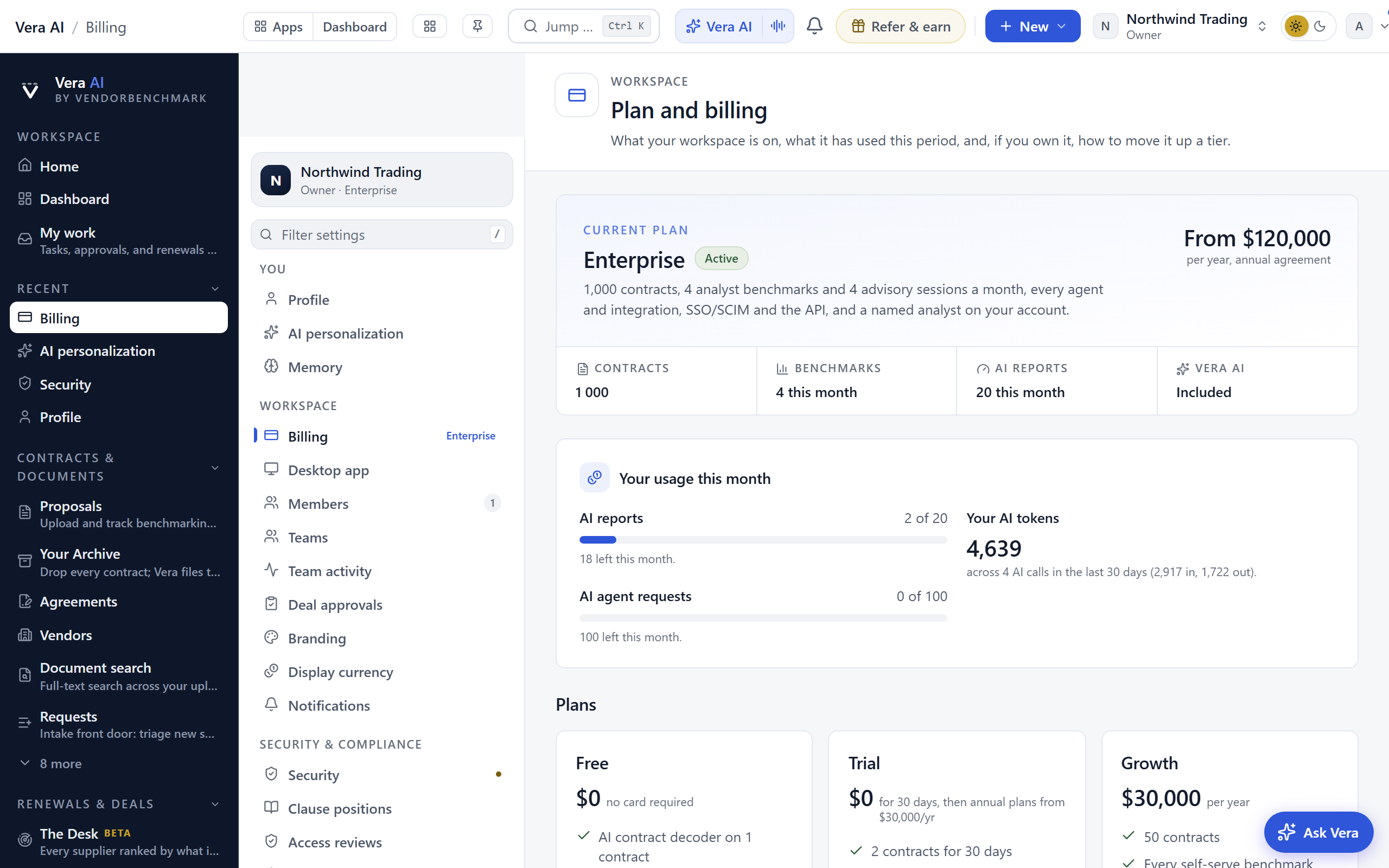 Billing screenshot
