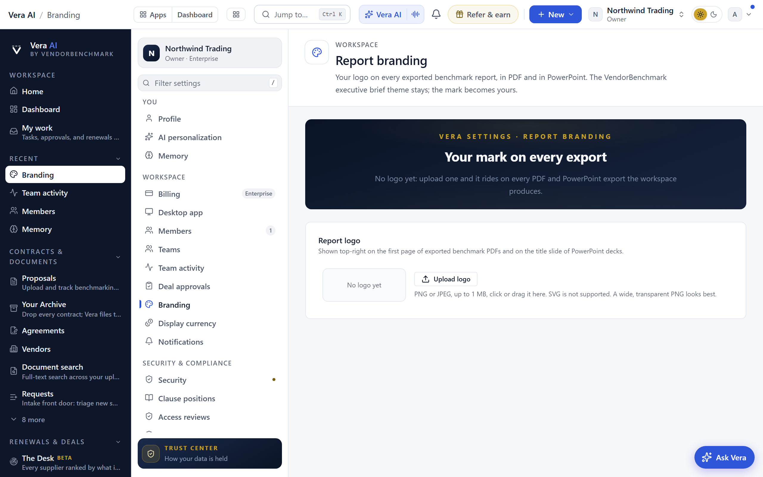 Branding screenshot
