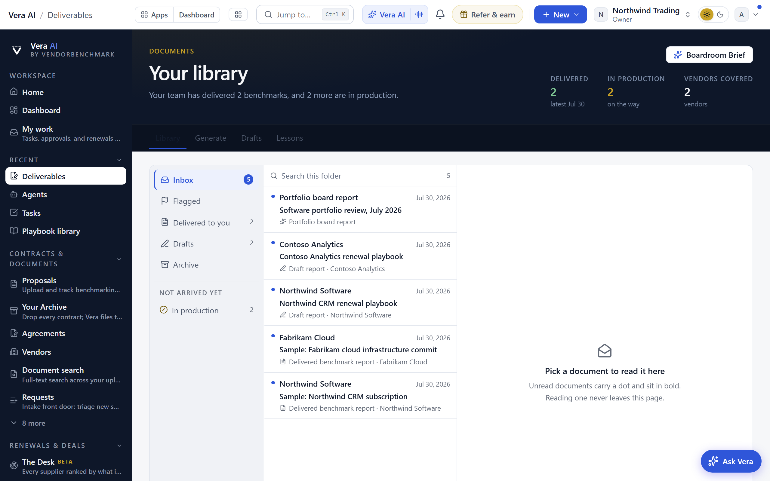 Deliverables screenshot