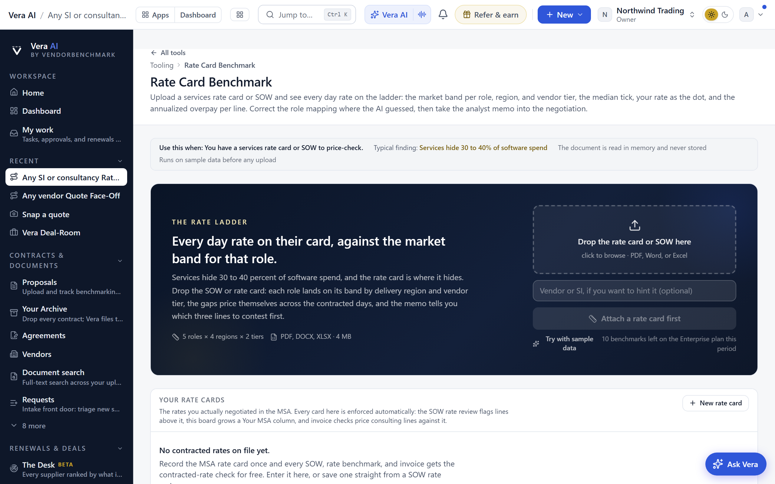 Rate Card Benchmark screenshot