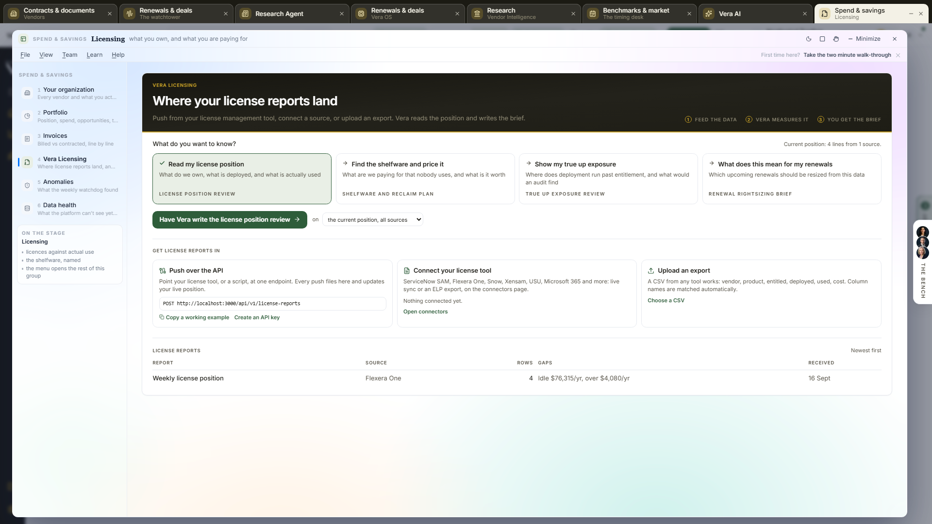 Vera Licensing screenshot