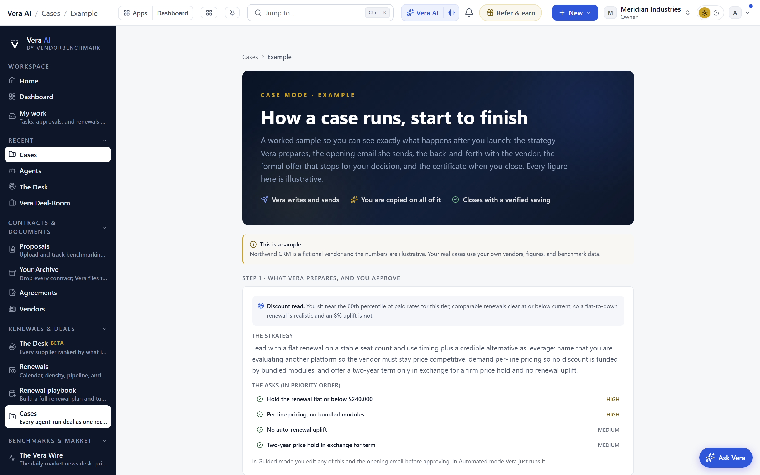 A worked case: the strategy, the emails, the offer, the certificate