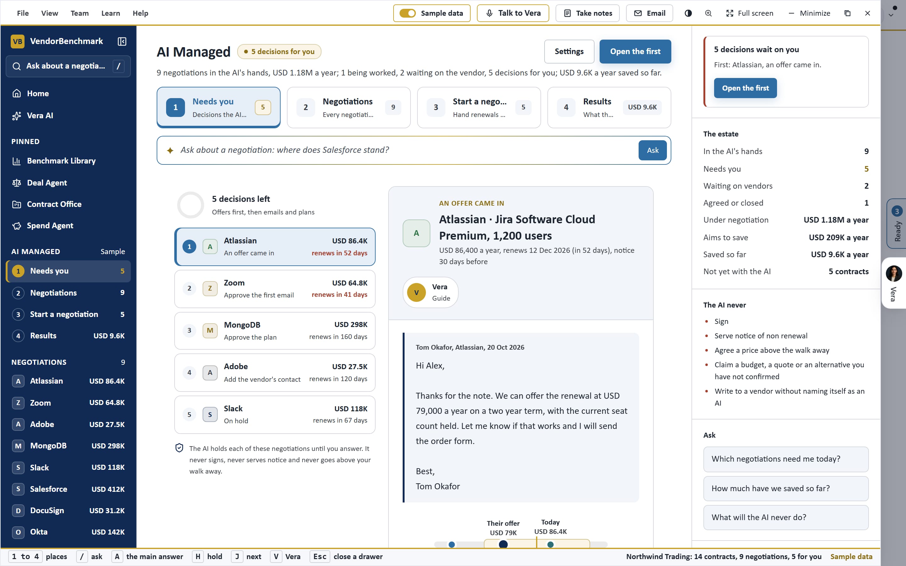 AI Managed: Needs you. Only what waits for your answer.