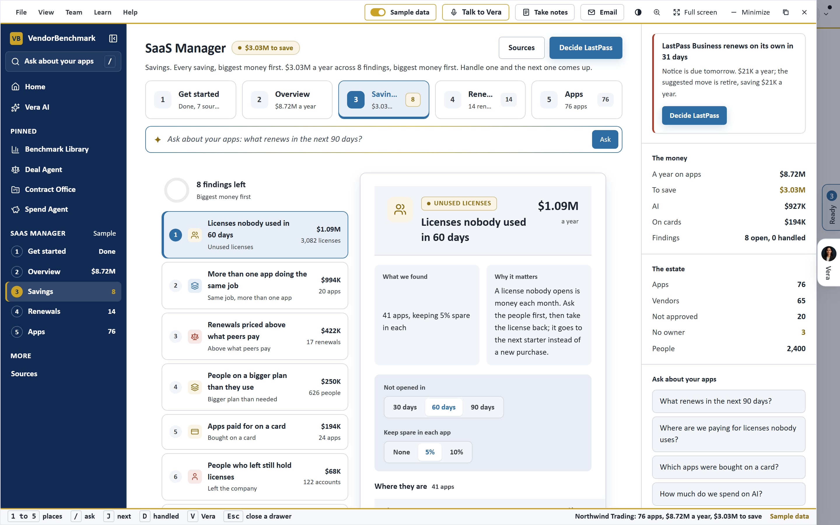 SaaS Manager: Savings