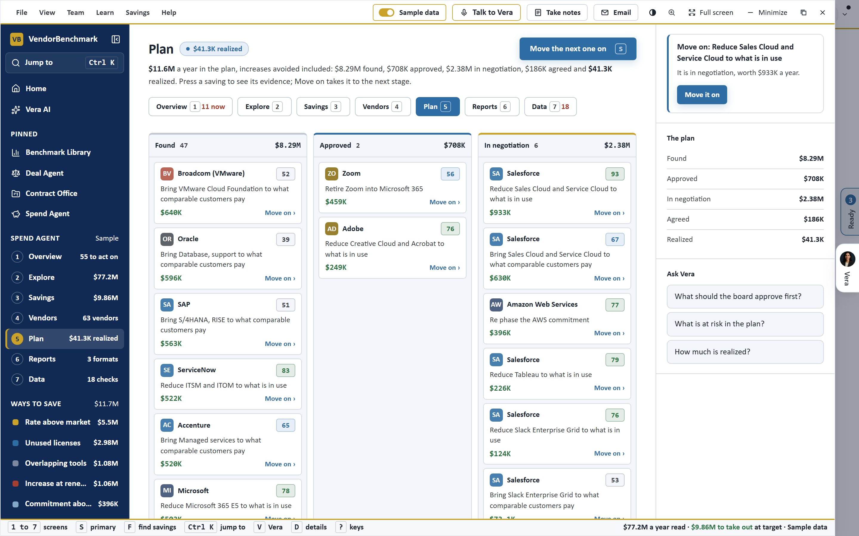 Spend Agent: The board. Every vendor and where you can save.