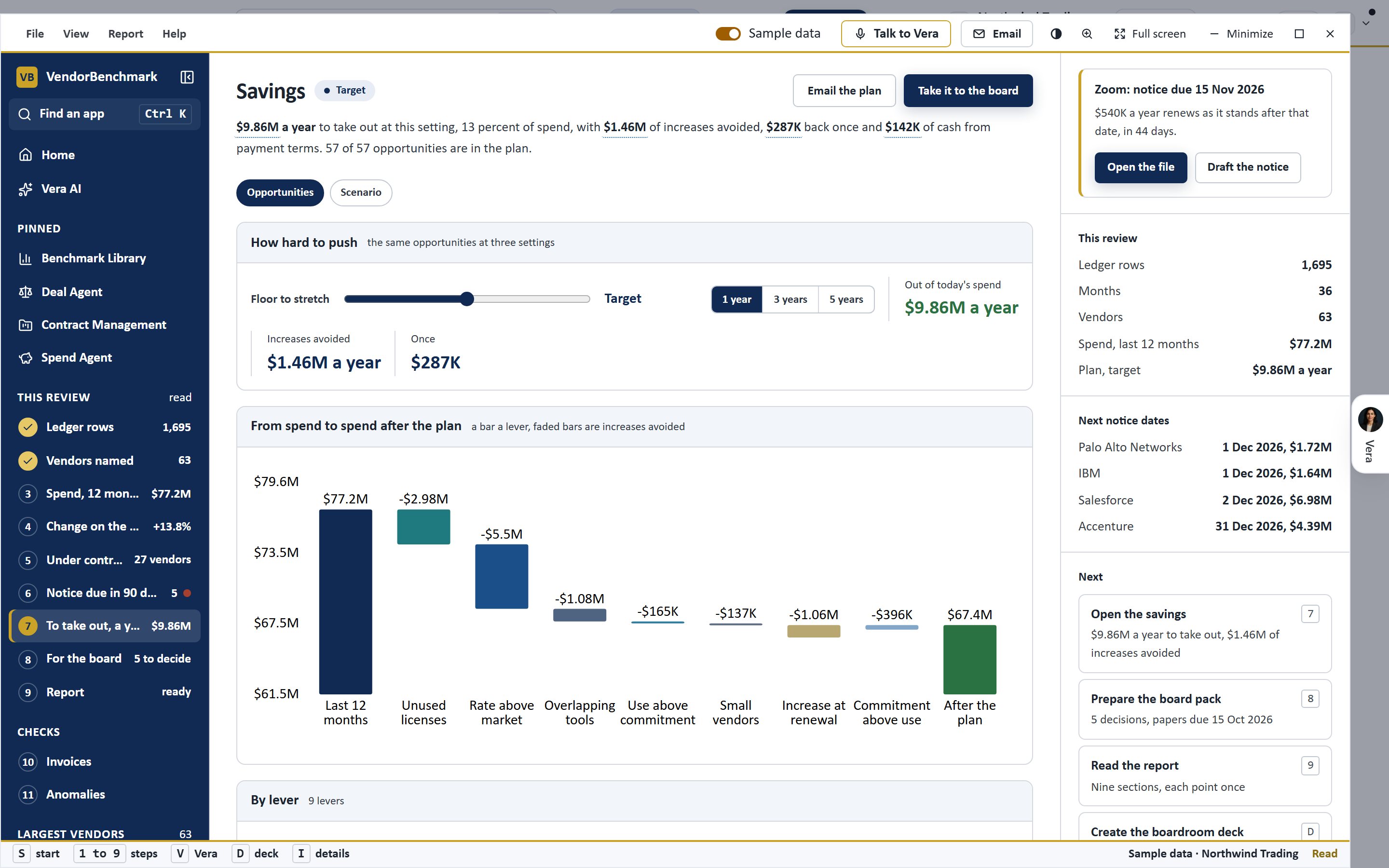 Spend Agent: every saving ranked by money, with the decide-by date