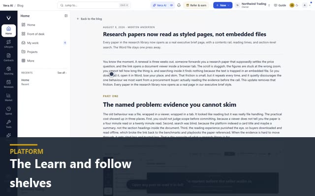 The Learn and follow shelves